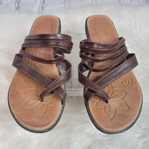 BOC Born Concept Womens 9 Brown Strappy Slip On Sandals Vegan Boho‎ Casual Comfy